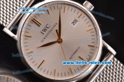 IWC Portofino Swiss ETA 2892 Automatic Steel Case with Gold Stick Markers and Silver Dial