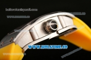 Richard Mille RM007 Miyota 6T51 Automatic Steel Case with Diamonds Dial and Yellow Rubber Strap