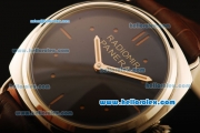 Panerai Radiomir Swiss ETA 6497 Manual Winding Steel Case with Black Dial and Brown Leather Strap-1:1 Original