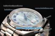 Rolex Day-Date II Swiss ETA 2836 Automatic Movement Full Steel with Blue Roman Markers and Blue Dial