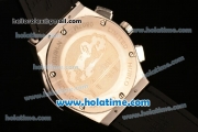 Hublot Big Bang Chrono Miyota OS20 Quartz Steel Case with White Leather Strap and White Dial