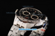 Tag Heuer SLR Mercedes-Benz Swiss Valjoux 7750 Automatic Movement Full Steel with Black Dial and Silver Stick Markers