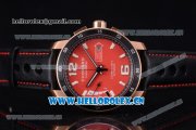 Chopard Mille Miglia GTS Power Control Miyota OS2035 Quartz Rose Gold Case Red Dial Black Leather Strap and Arabic Number/Stick Markers Chopard Mille Miglia GTS Power Control Miyota OS2035 Quartz Rose Gold Case Red Dial Black Leather Strap and Arabic Number/Stick Markers