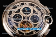 Cartier Ballon Bleu De Tourbillon Moonphase Asia Automatic Steel Case with Black Dial and Roman Numeral Markers