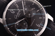 Glashutte Original Automatic Steel Case with Black Dial and Black Leather Strap