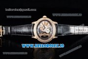 Audemars Piguet Millenary Miyota 9015 Automatic Rose Gold Case White Dial With Roman Numeral Markers Black Leather Strap