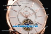 Parmigiani Tonda Tourbillon Asia ST25 Automatic Rose Gold Case with White Dial and Brown Leather Strap Stick Markers