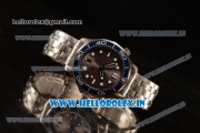 Omega Seamaster Diver 300m Clone 8800 Automatic Steel Case Brown Dial With Dots Markers Steel Bracelet