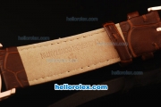 Vacheron Constantin Patrimony Skeleton Automatic Movement Rose Gold Case with Rose Gold Bezel and Brown Leather Strap