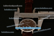 Patek Philippe Calatrava Miyota OS2035 Quartz Steel Case with Arabic Numeral Markers and Brown Dial