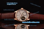 IWC Portuguese Asia 6497-CHG Manual Winding Rose Gold Case and Brown Leather Strap White Dial