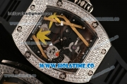 Richard Mille RM026-01 Miyota 6T51 Automatic Diamonds/Steel Case with Diamonds Panda Dial and Black Rubber Strap