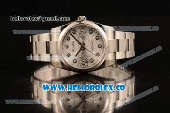 Rolex Datejust Clone Rolex 3135 Automatic Stainless Steel Case/Bracelet with Silver Dial and Diamonds Markers - 1:1 Original (MARK F)