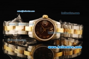 Rolex Datejust Automatic Movement ETA Coating Case with Brown Dial and Gold Roman Numerals