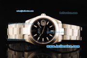 Rolex Datejust Oyster Perpetual Automatic Movement Full Steel with Black Dial and White Stick Markers