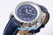 Breitling For Bentley Chronograph Quartz Movement with Blue Dial and Blue Leather Strap