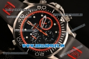 Omega Seamaster Diver 300M ETNZ Limited Edition Chrono Miyota OS20 Quartz Steel Case with Black Dial and Red Inner Bezel