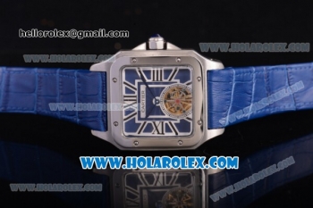 Cartier Santos Tourbillon Asia Automatic Steel Case with Blue Dial and Roman Numeral Markers