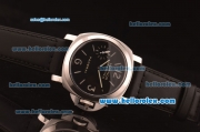 Panerai Luminor Marina PAM172 Swiss ETA 6497 Manual Winding Steel Case with Black Dial and Black Leather Strap