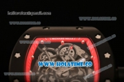 Richard Mille RM 055 Bubba Watson Tourbillon Manual Winding PVD Case with Skeleton Dial Dot Markers and Red Rubber Strap