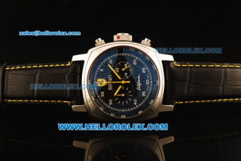 Ferrari California Chronograph Miyota Quartz Movement 7750 Coating Case with Black Dial and Black Leather Strap