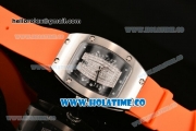 Richard Mille RM007 Miyota 6T51 Automatic Steel Case with Diamonds Dial and Orange Rubber Strap