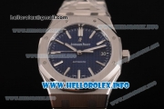 Audemars Piguet Royal Oak Clone AP Calibre 3120 Automatic Full Steel with Blue Dial and Silver Stick Markers (ZF)