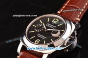 Panerai Luminor Marina PAM 048 Swiss Valjoux 7750-CHG Automatic Steel Case with Black Dial and Brown Leather Strap 1:1 Original