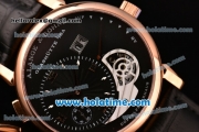 A.Lange&Sohne Lange 1 Tourbillon Asia Automatic Rose Gold Case with Black Leather Bracelet and Black Dial