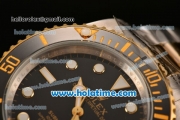 Rolex Submariner Asia 2813 Automatic Two Tone with Black Dial and White Markers