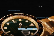 Rolex GMT Master II Swiss ETA 2836 Automatic Movement Full Gold with Green Dial and Bezel - Small Calendar