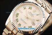 Rolex Datejust Automatic Movement ETA Coating Case with Steel Bezel and Strap-36mm