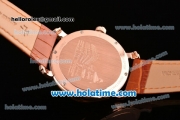 Vacheron Constantin Malte Miyota Quartz Rose Gold Case with Brown Leather Bracelet Orange Dial and Stick Markers
