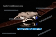 Patek Philippe Calatrava Miyota 9015 Automatic Steel Case with White Dial and Brown Leather Strap - Silver Stick Markers