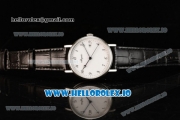 Breguet Classique Japanese Miyota 9015 Automatic Movement Steel White Dial and Arabic Numeral Markers Leather Strap (FF)