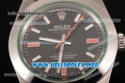 Rolex Milgauss Asia Automatic Steel Case with Black Dial and Army Nylon Strap - Stick Markers