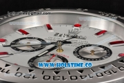 Rolex Daytona Swiss Quartz Steel Case with Red Markers White Dial Wall Clock