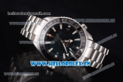 Omega Seamaster Planet Ocean GMT Clone Omega 8605 Automatic Stainless Steel Case/Bracelet with Stick/Arabic Numeral Markers and Black Dial (BP)