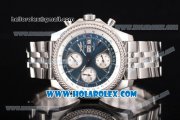 Breitling Bentley Motors Chrono Swiss Valjoux 7750 Automatic Steel Case/Bracelet with Blue Dial and Silver Stick Markers (BP)