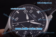 IWC Big Pilot Asia ST25 Automatic Movement PVD Case with Black Dial and Black Leather Strap