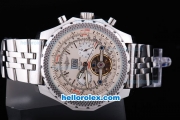 Breitling Bentley Tourbillon Automatic Silver Case with beige Dial and SS Strap