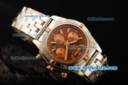 Breitling Chronomat B01 Chronograph Swiss Valjoux 7750 Automatic Movement Full Steel with Orange Dial and Stick Markers