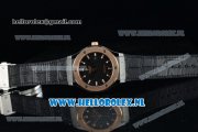 Hublot Classic Fusion Miyota 9015 Automatic Rose Gold Case with Black Dial Stick Markers and Black Genuine Leather Strap