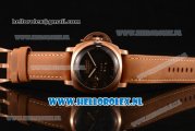 Panerai PAM00403R Luminor 1950 10 Days GMT Asia Automatic PVD Case with Black Dial and Brown Leather Strap