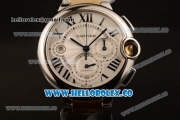 Cartier Ballon Bleu De Chrono Swiss Valjoux 7750 Automatic Two Tone Case with White Dial and Two Tone Bracelet - (H)