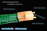 Rolex Day-Date Asia 2813 Automatic Yellow Gold Case with Green Leather Strap Stick Markers and Green Dial