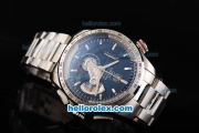 Tag Heuer Grand Carrera Calibre 36 Swiss Valjoux 7750 Automatic Movement Full Steel with Stick Markers and Black Dial