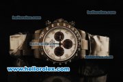 Rolex Daytona Chronograph Swiss Valjoux 7750 Automatic Movement PVD Case with White Dial and PVD Strap