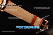 Vacheron Constantin Malte Tourbillon Asia Automatic Rose Gold Case with White Dial Brown Leather Strap - Stick Markers
