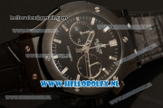 Hublot Classic Fusion Chronograph 9015 Auto PVD Case with Black Dial and Black Leather Strap